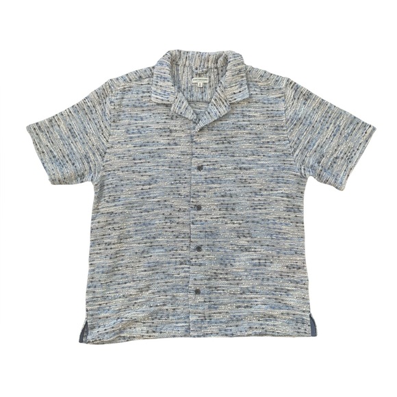 Earthbound Trading Co Other - Earthbound Trading Co Textured Camp Shirt Blue Cream Boho Coastal Resort Medium